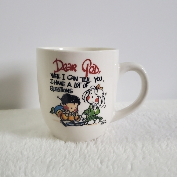 Royal Norfolk Dear God Cream Off White Coffee Cup Mug 16 Oz - Picture 1 of 10